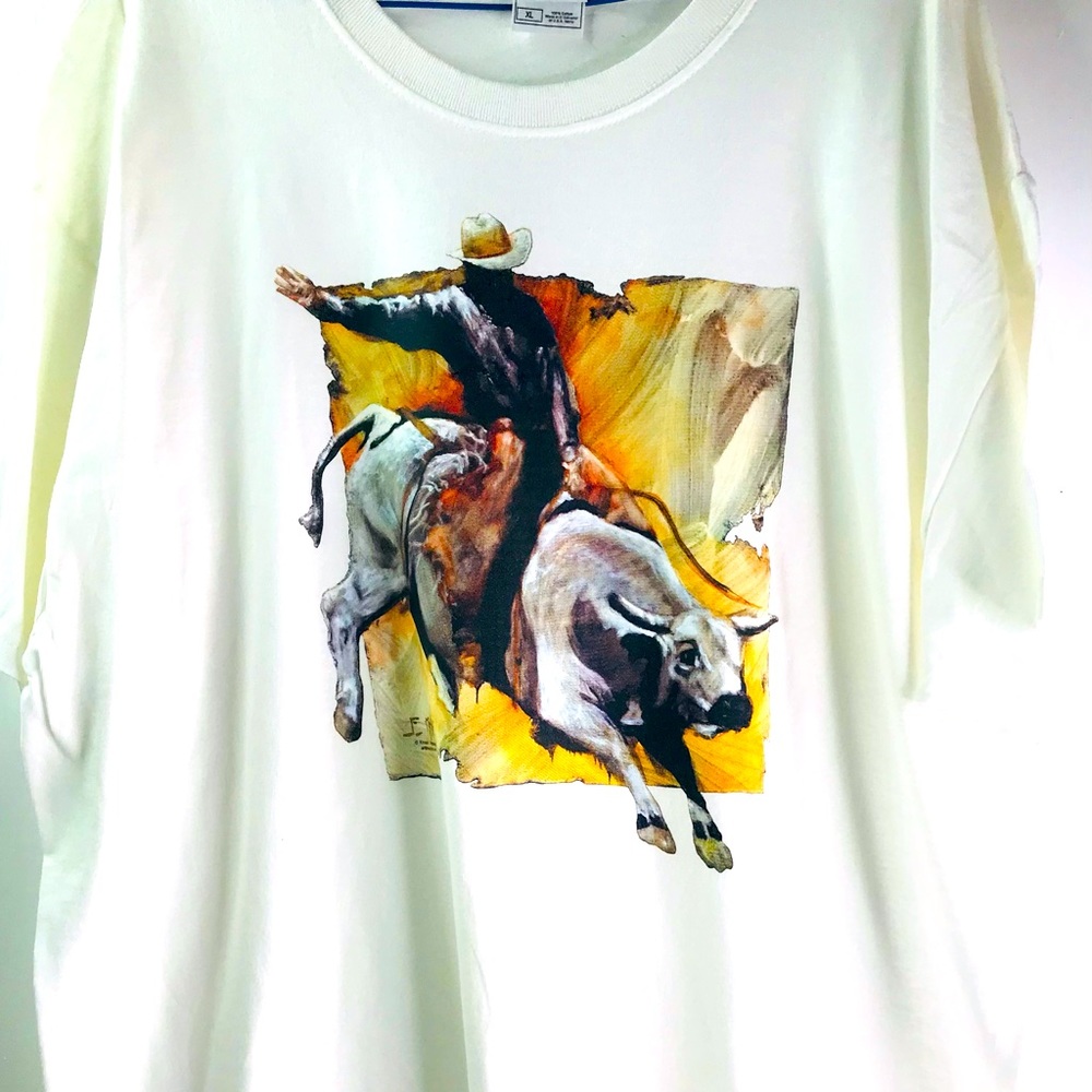 Bullriding cowboy western rodeo t shirt NEW Unisex Size XL